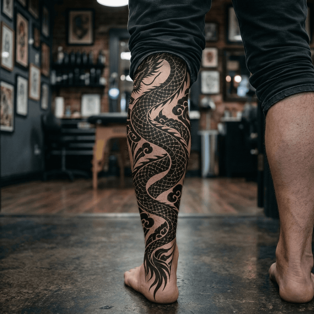 Тату эскиз: Tryon: shin