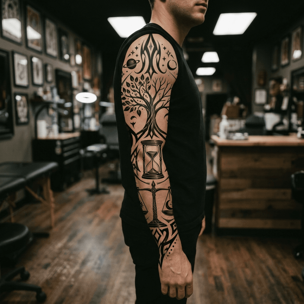 Тату эскиз: Tryon: sleeve
