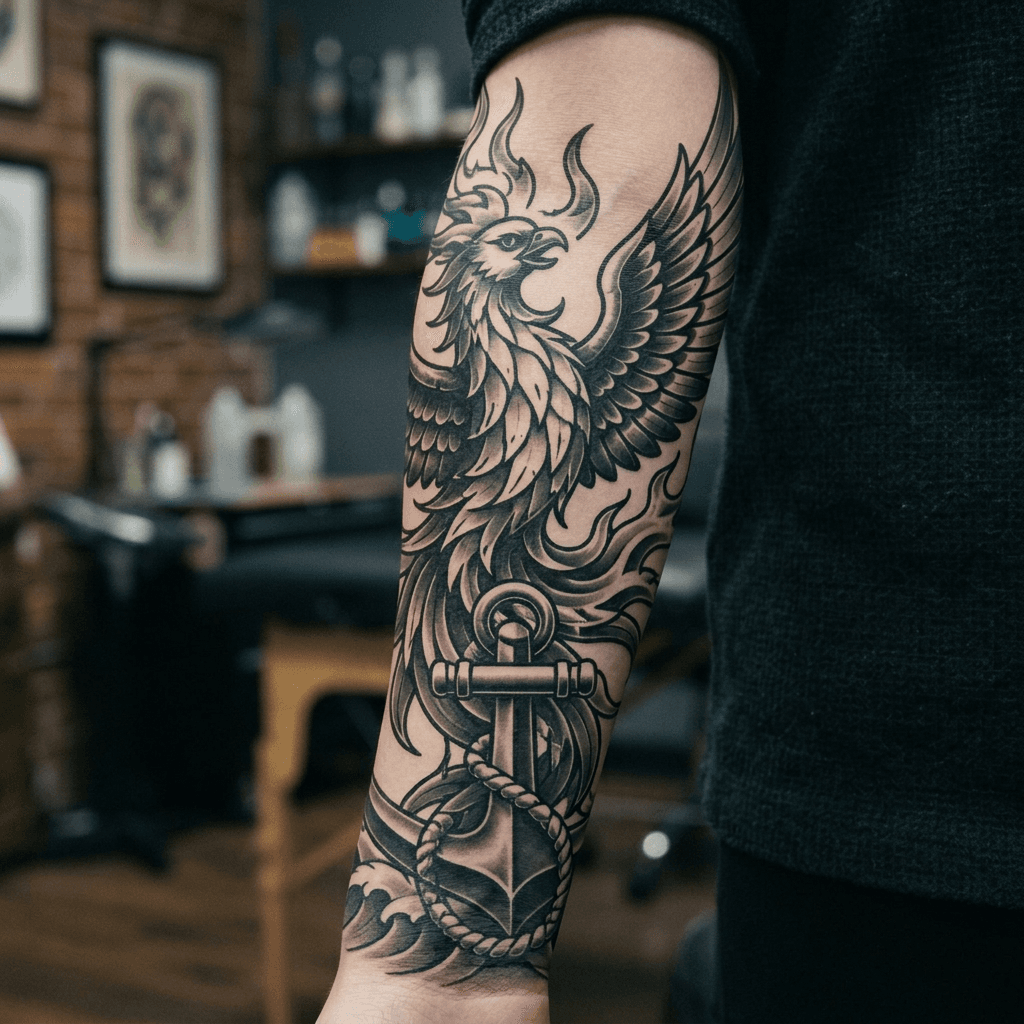 Тату эскиз: Tryon: forearm