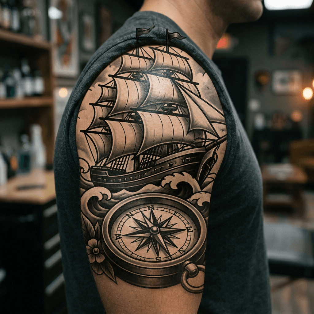 Тату эскиз: Tryon: shoulder