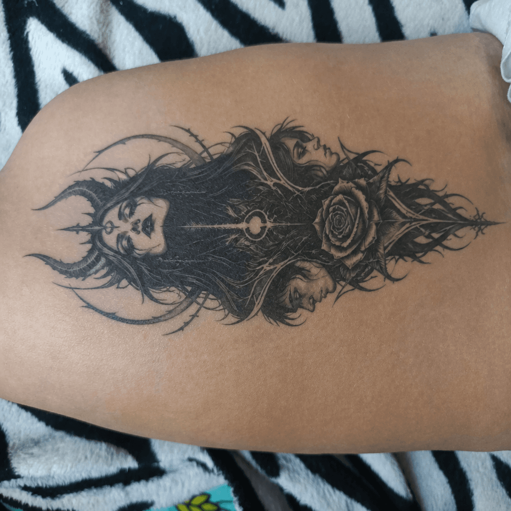 Тату эскиз: Tryon: thigh