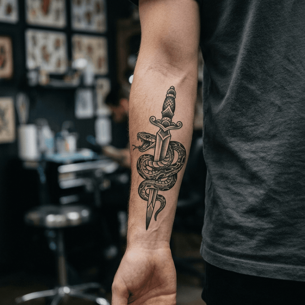 Тату эскиз: Tryon: forearm