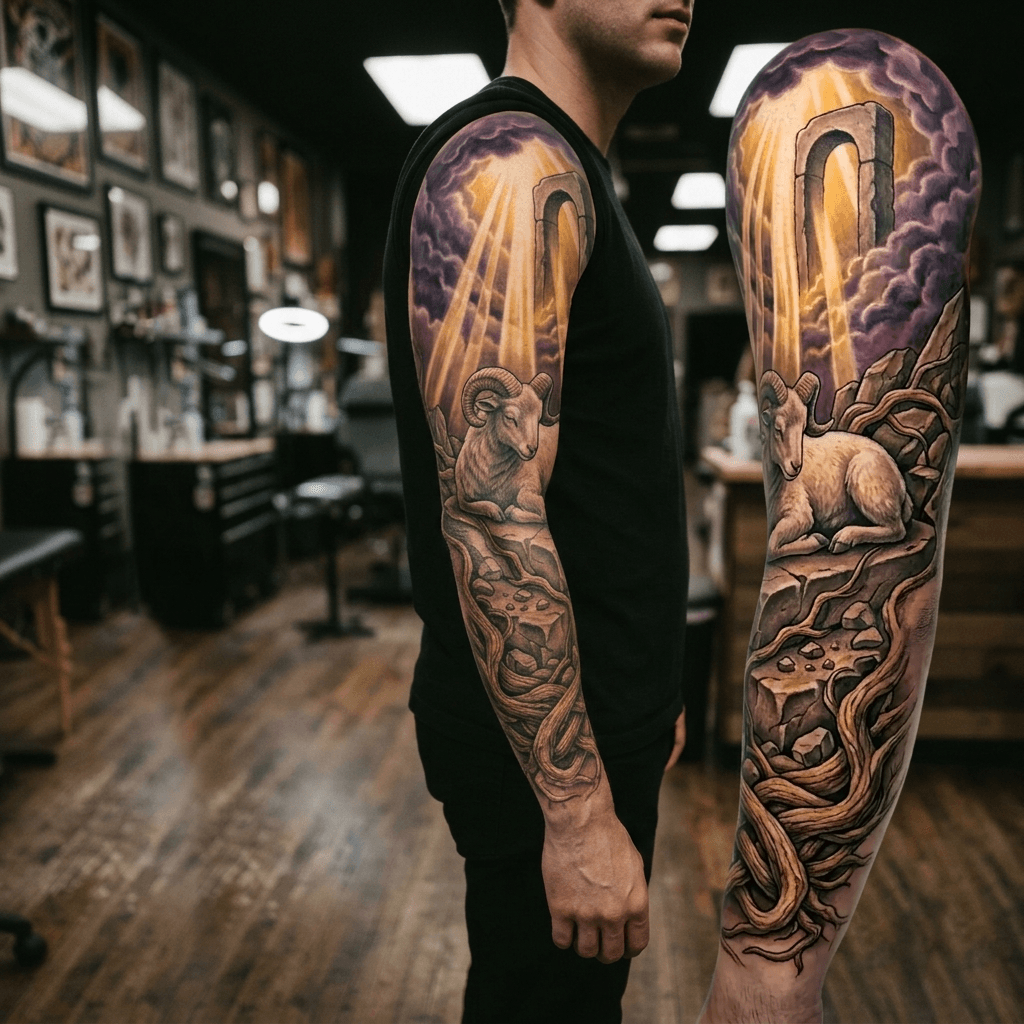 Тату эскиз: Tryon: sleeve