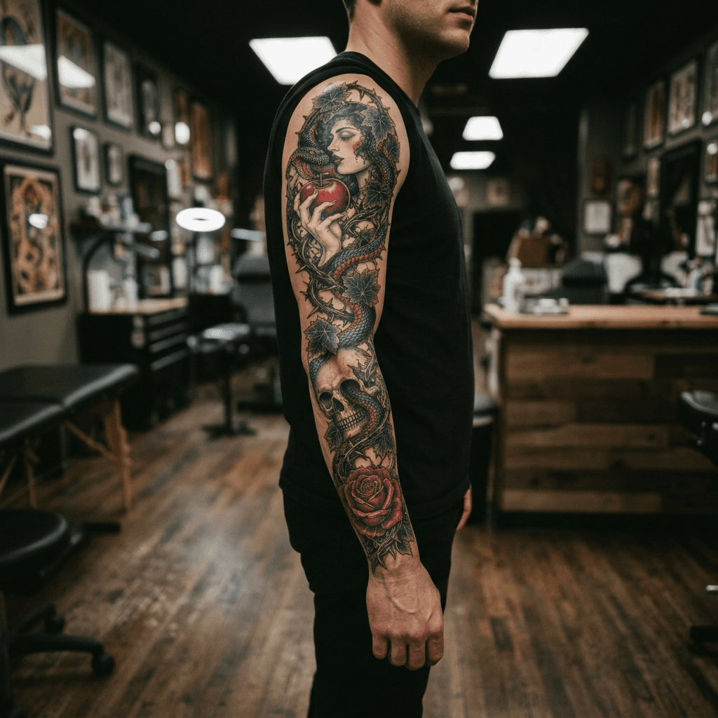 Тату эскиз: Tryon: sleeve