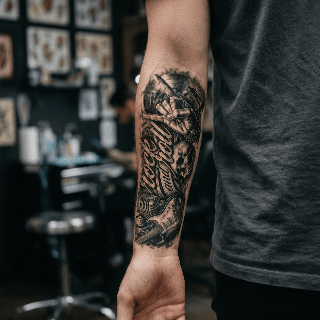 Тату эскиз: Tryon: forearm