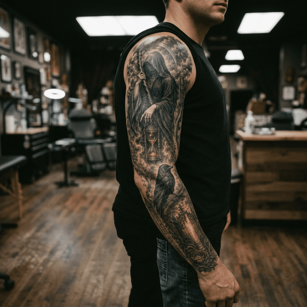 Тату эскиз: Tryon: sleeve