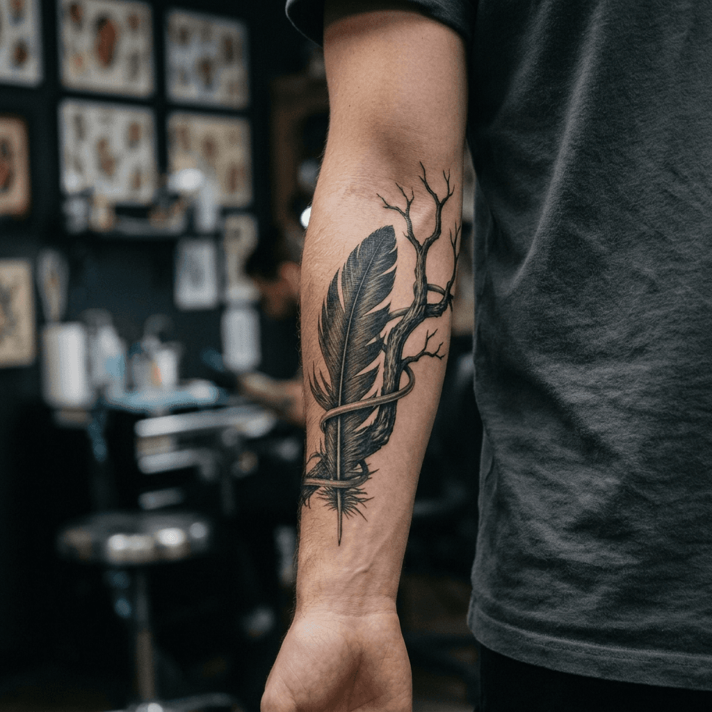 Тату эскиз: Tryon: forearm