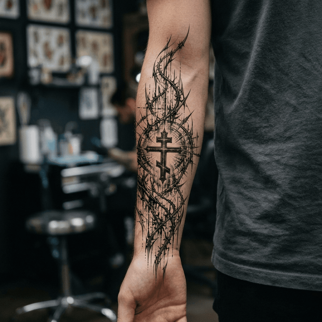 Тату эскиз: Tryon: forearm