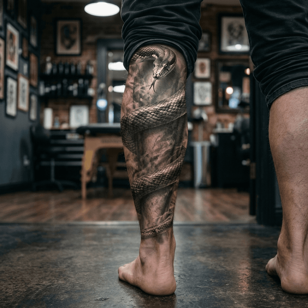 Тату эскиз: Tryon: shin