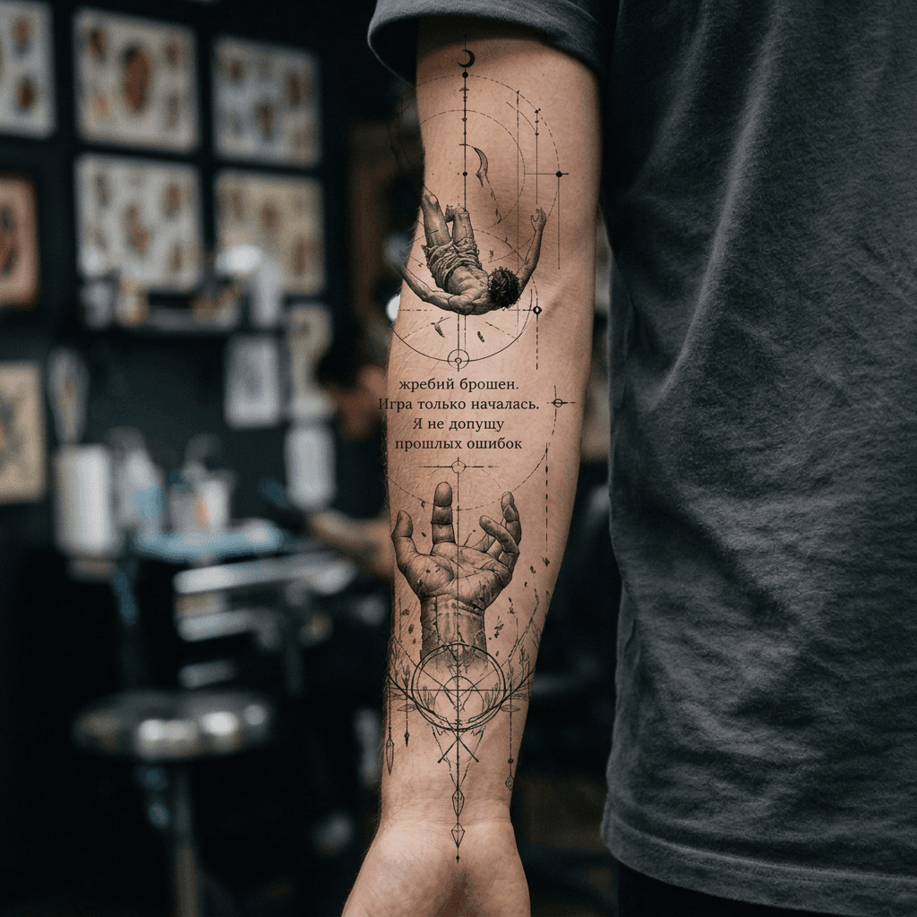 Тату эскиз: Tryon: forearm