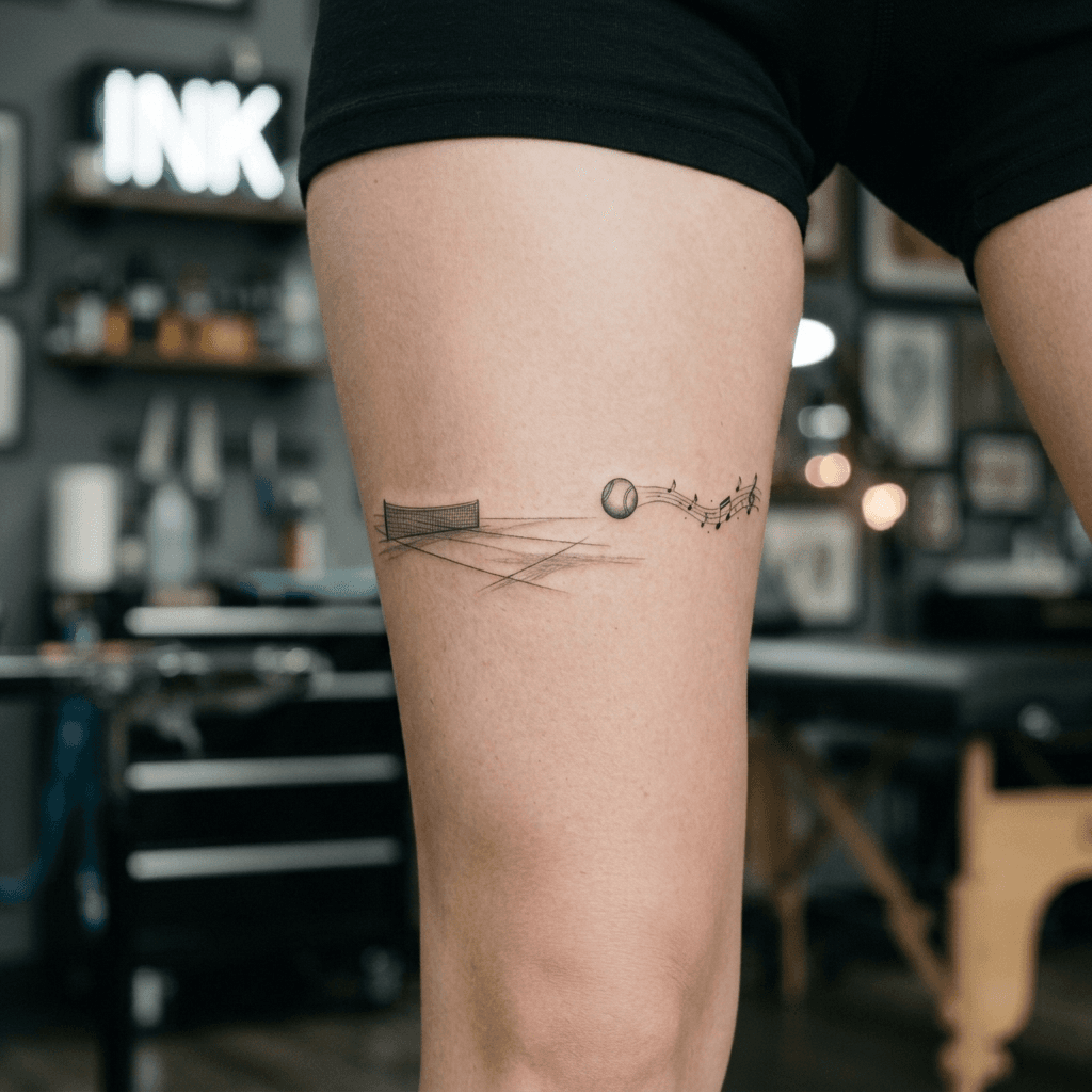 Тату эскиз: Tryon: thigh