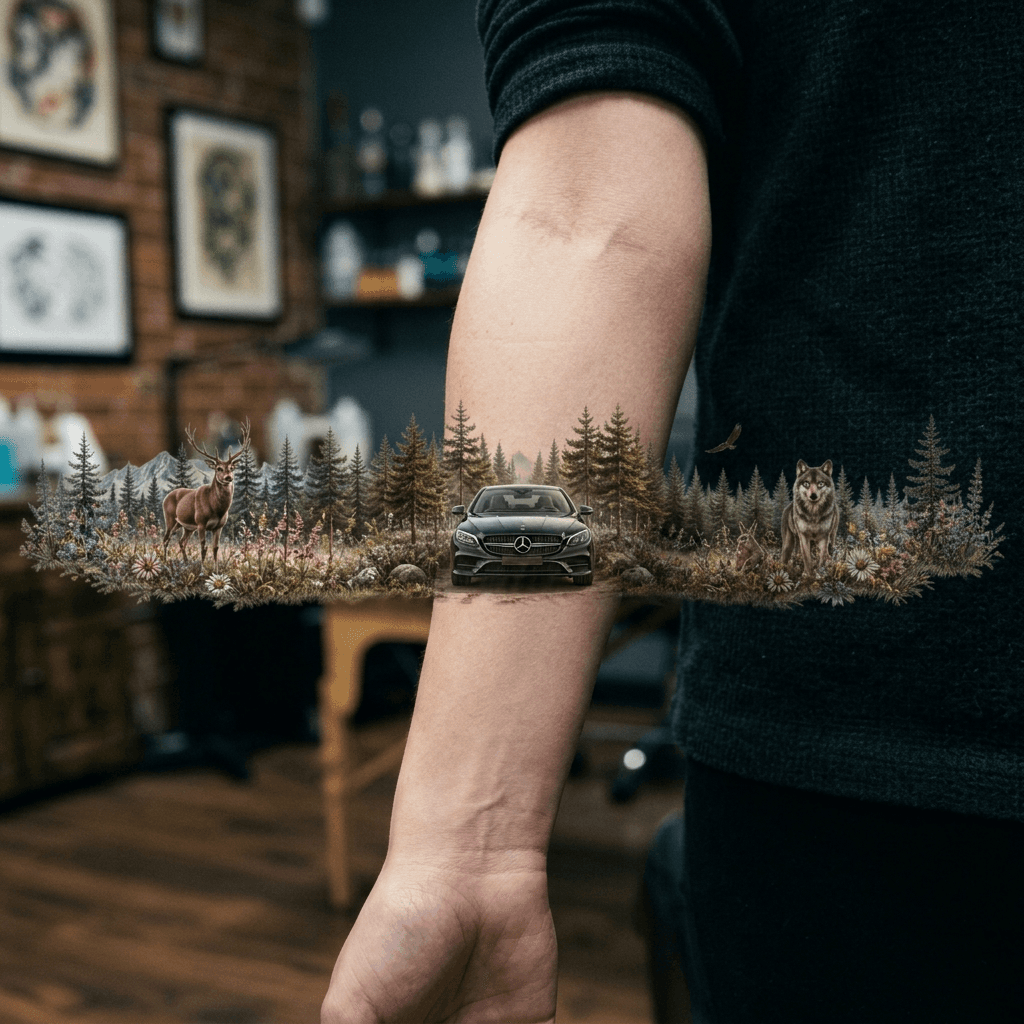 Тату эскиз: Tryon: forearm