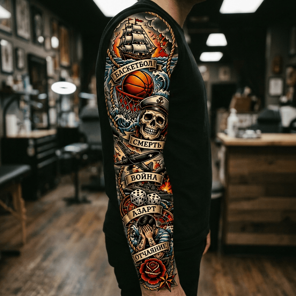 Тату эскиз: Tryon: sleeve