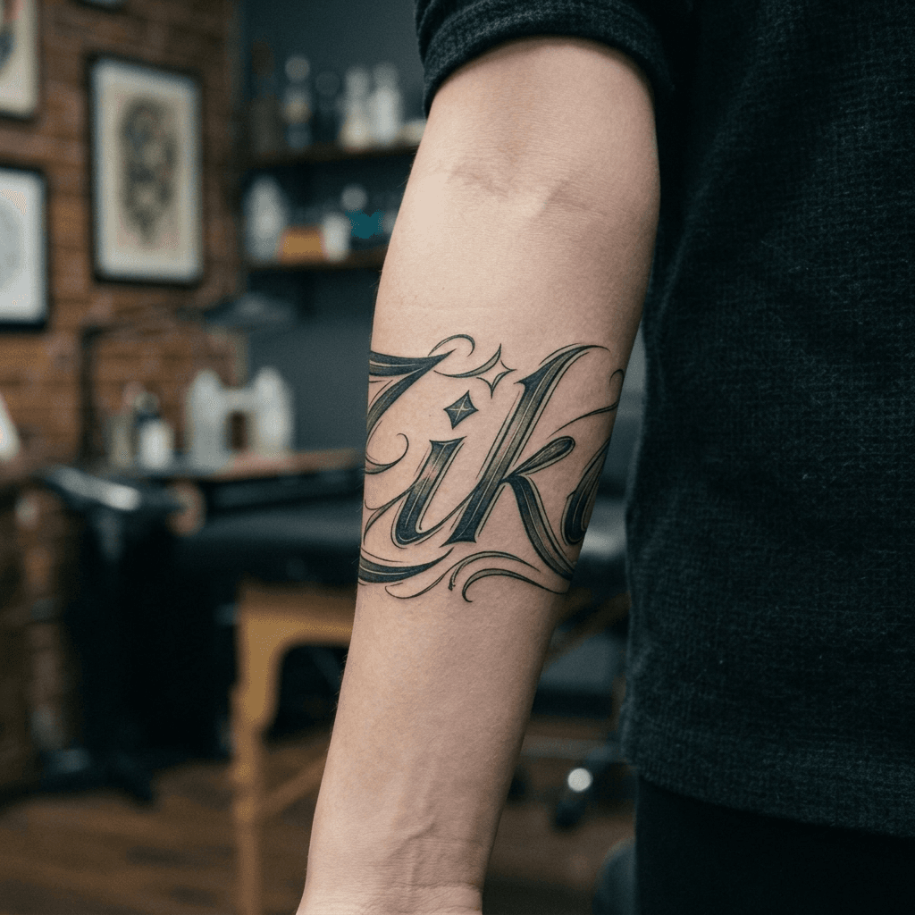 Тату эскиз: Tryon: forearm