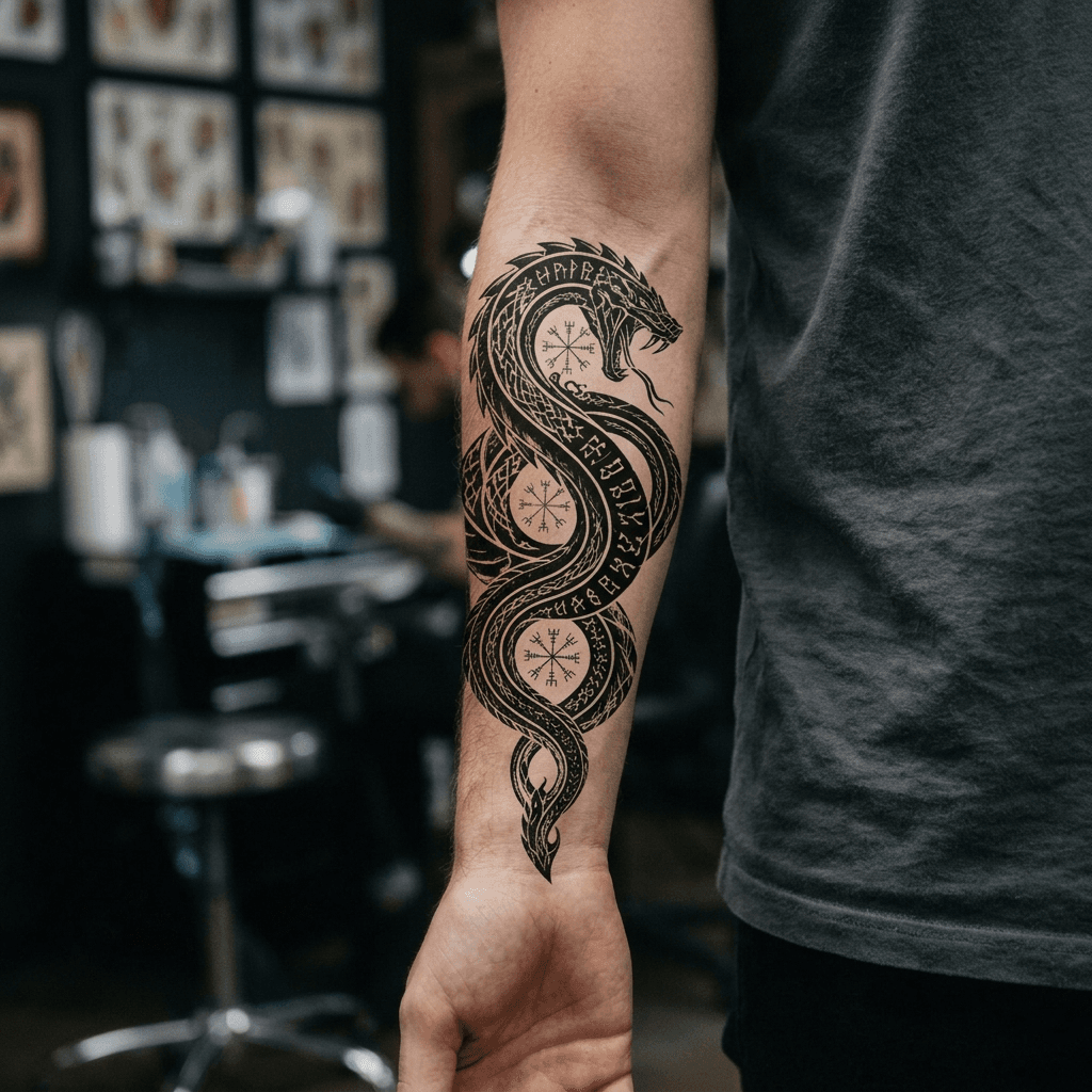 Тату эскиз: Tryon: forearm