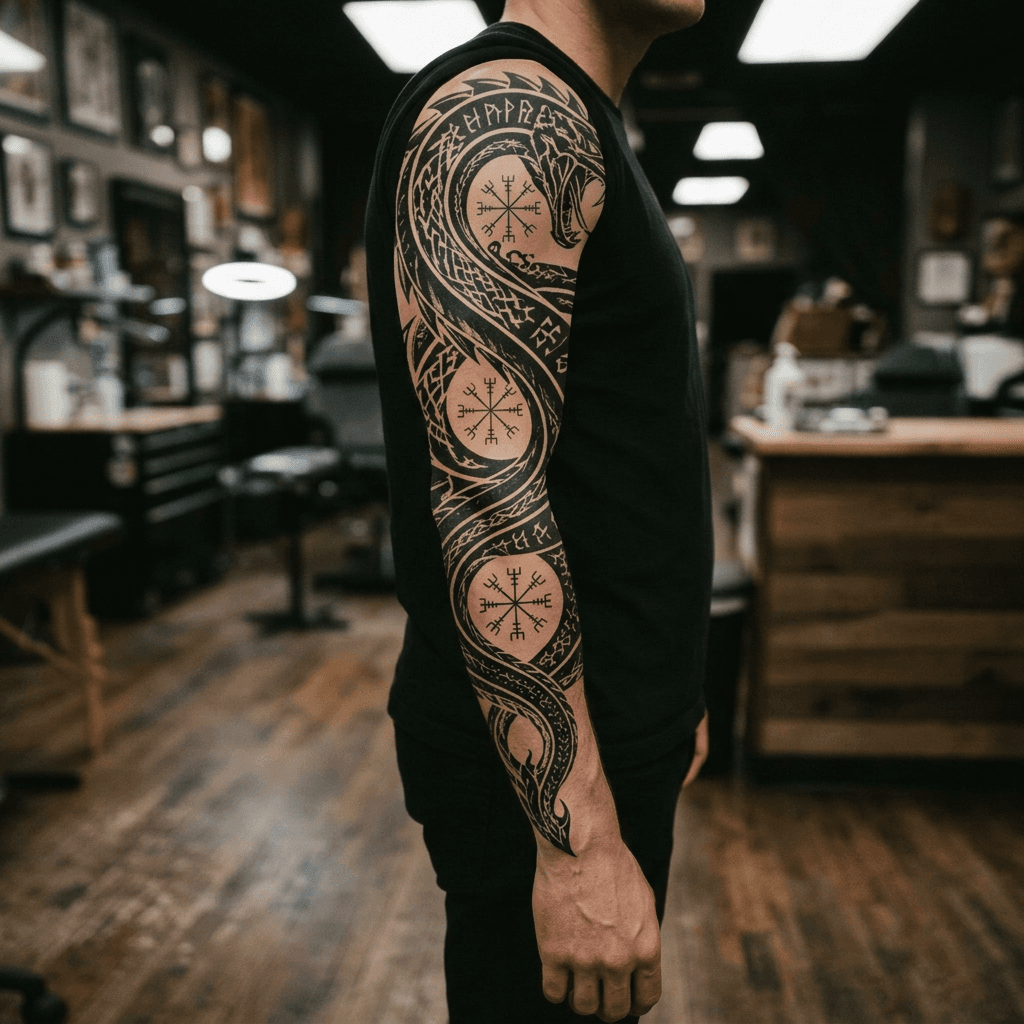 Тату эскиз: Tryon: sleeve