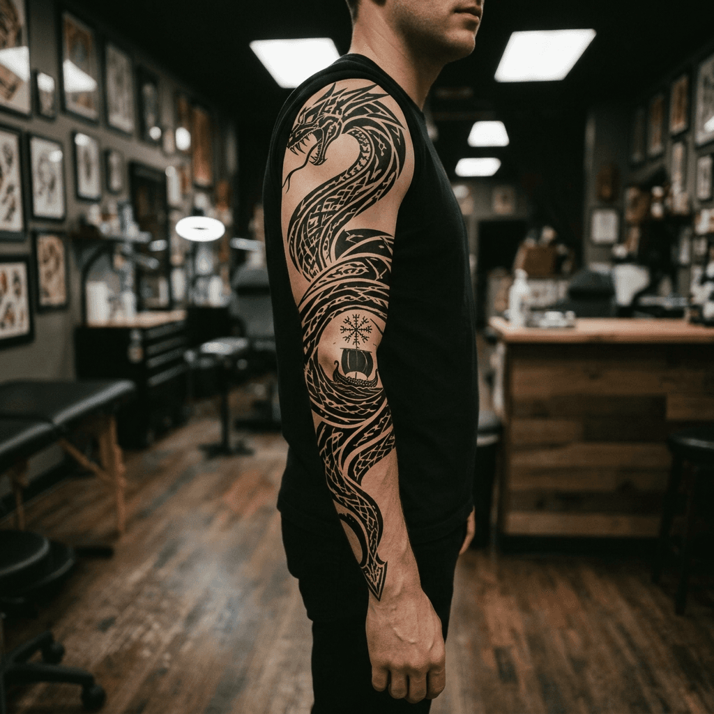 Тату эскиз: Tryon: sleeve
