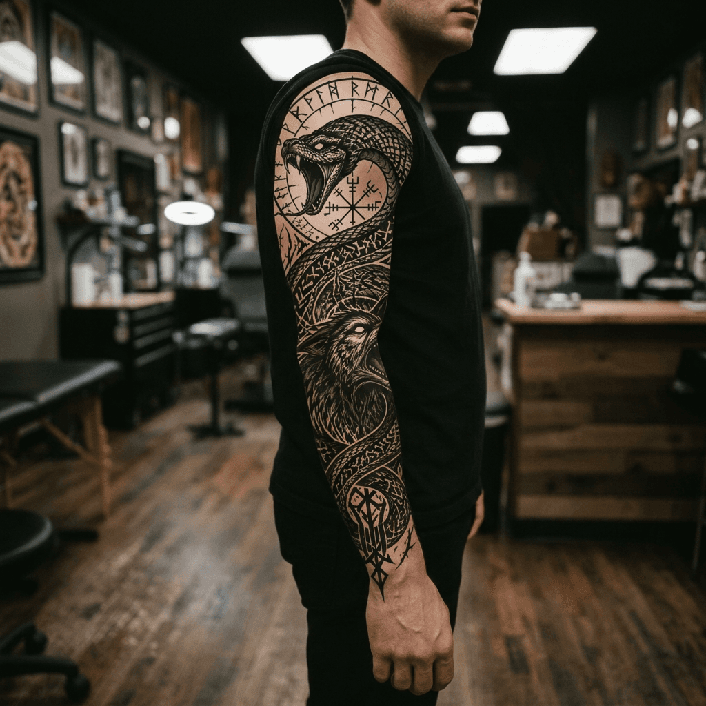 Тату эскиз: Tryon: sleeve