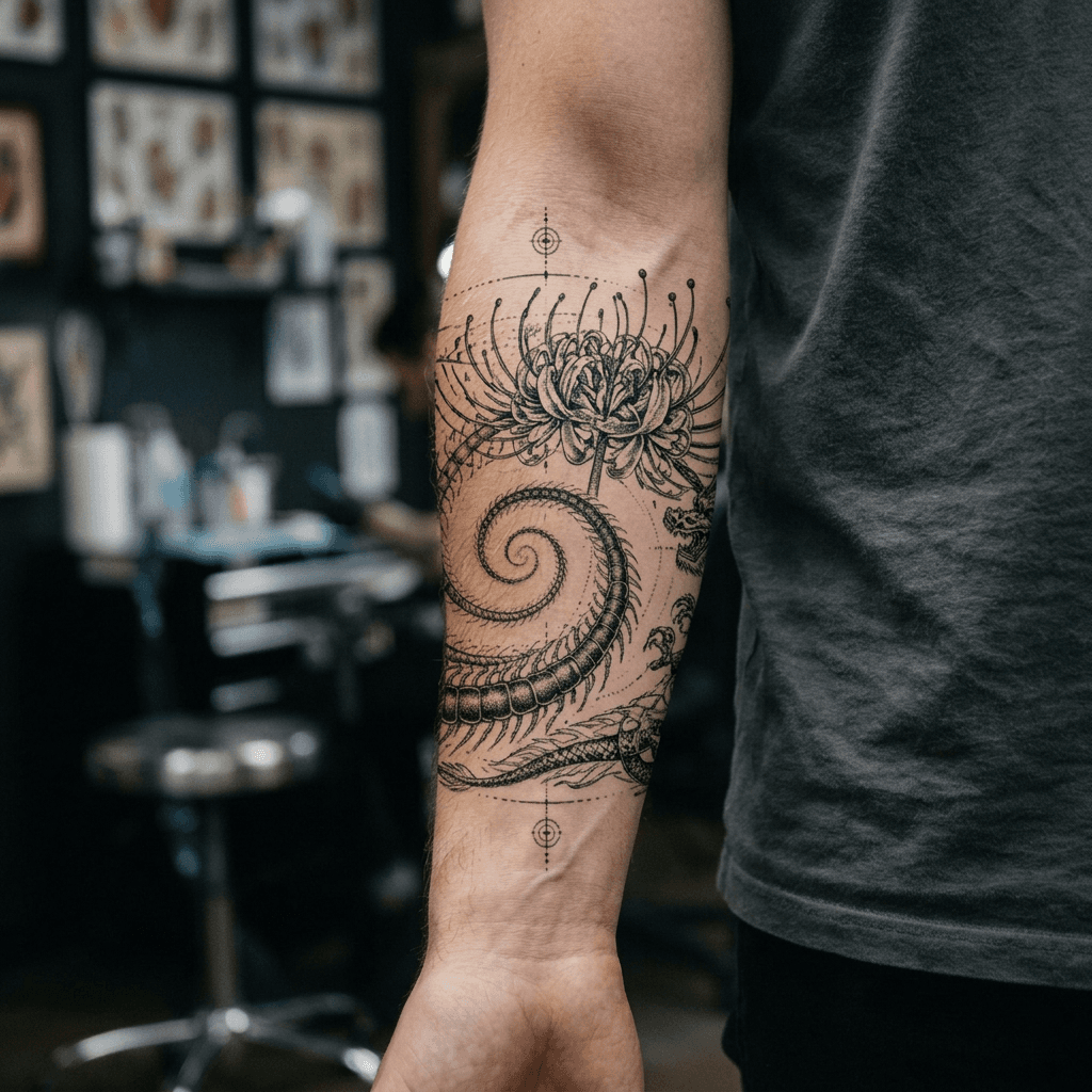 Тату эскиз: Tryon: forearm