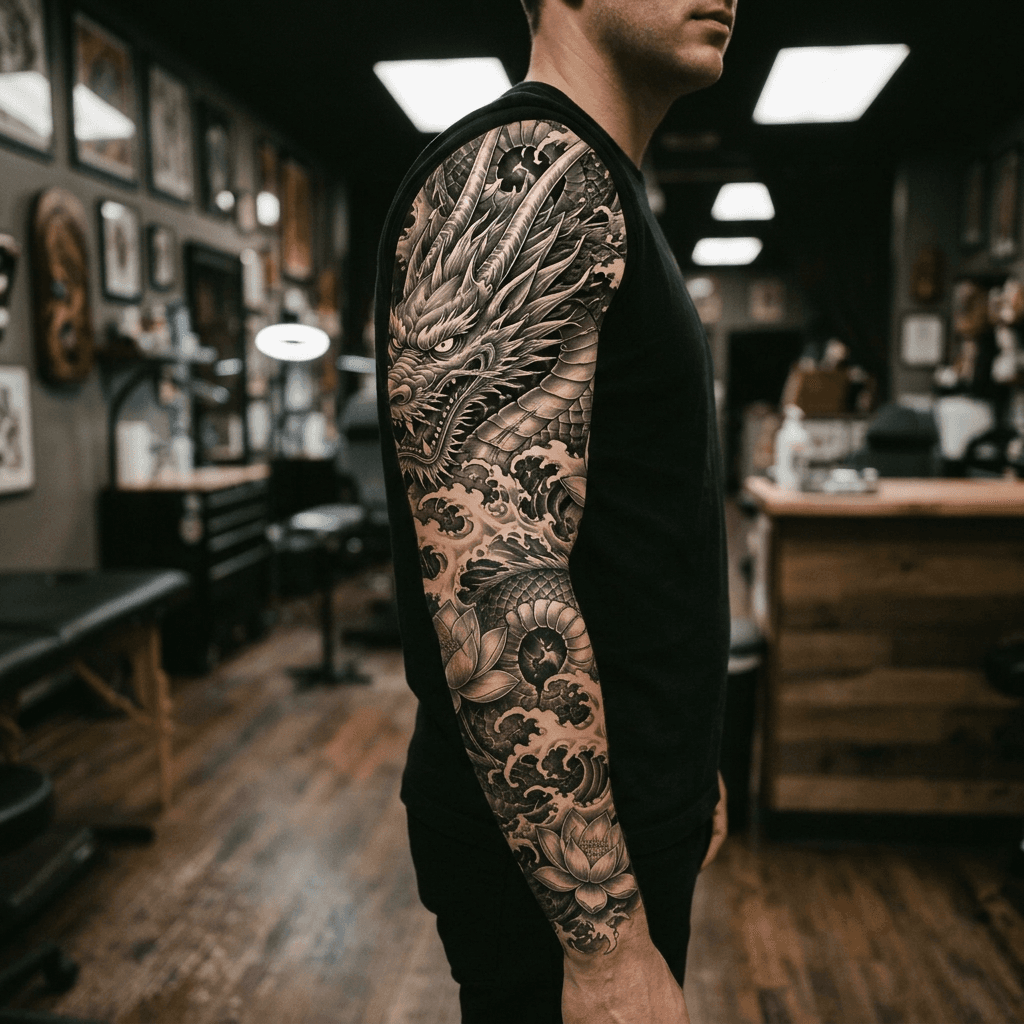 Тату эскиз: Tryon: sleeve