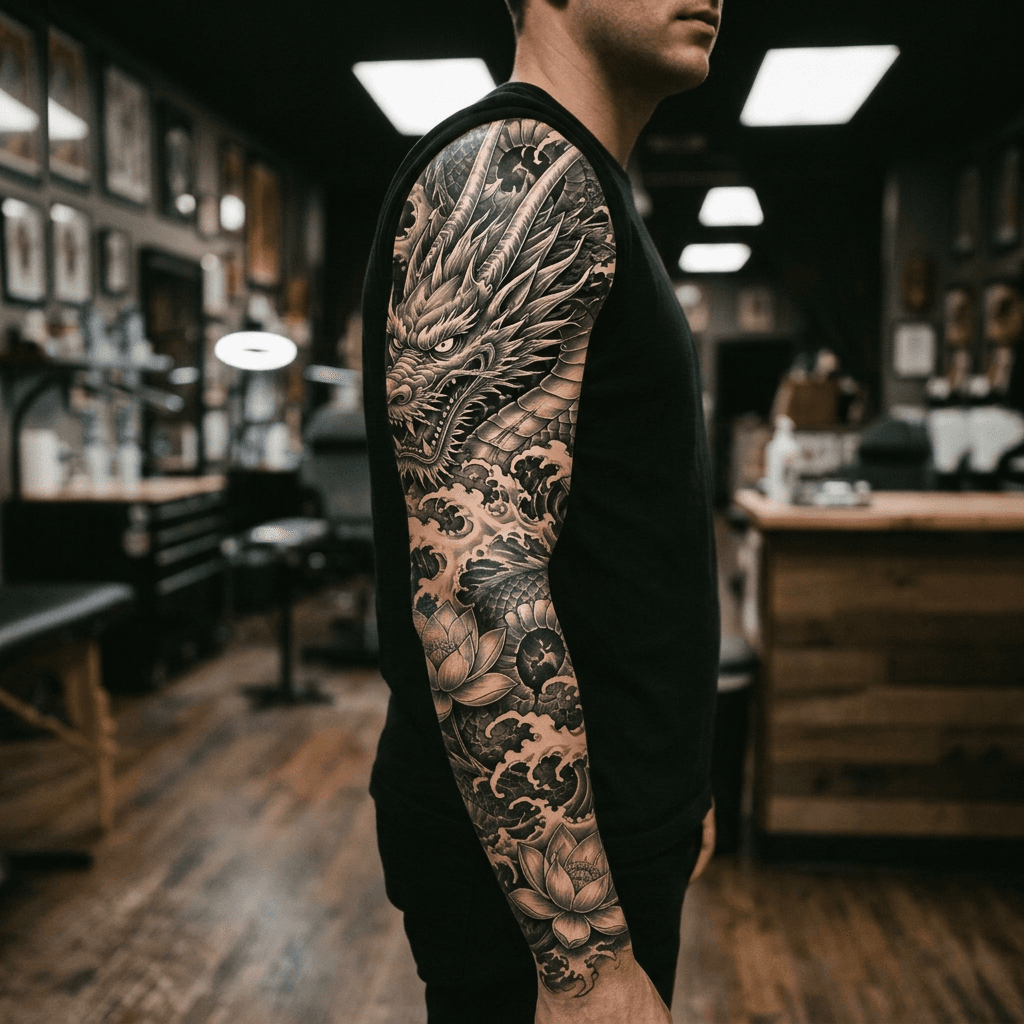 Тату эскиз: Tryon: sleeve