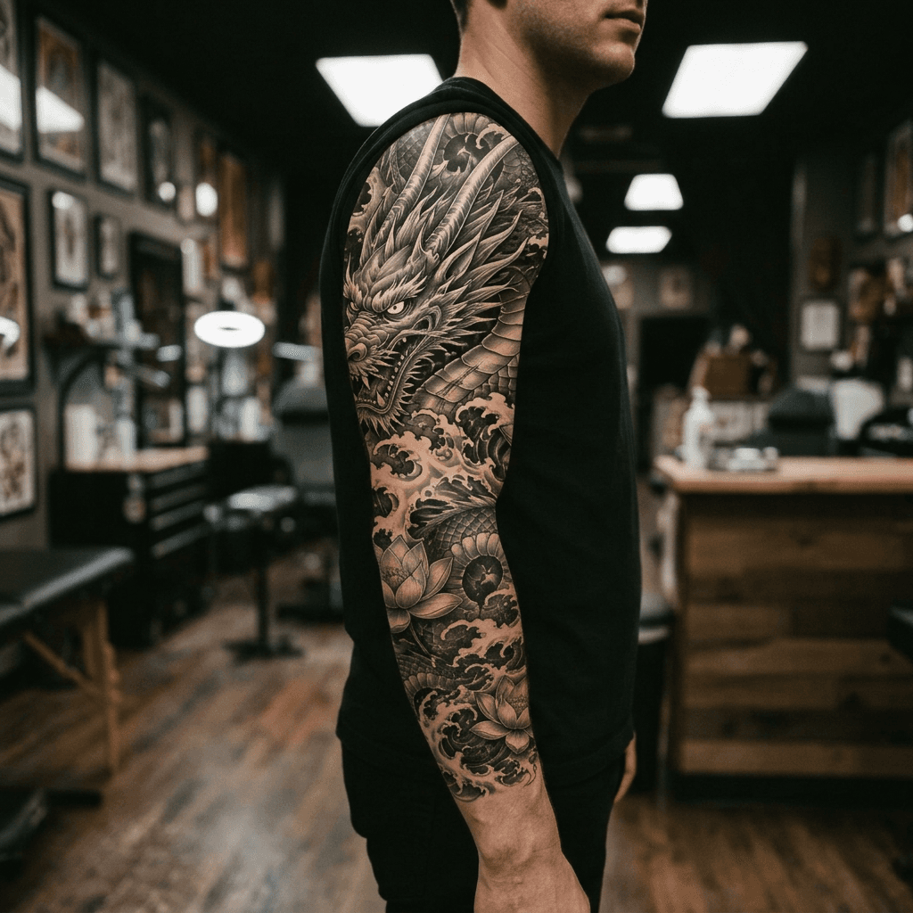 Тату эскиз: Tryon: sleeve