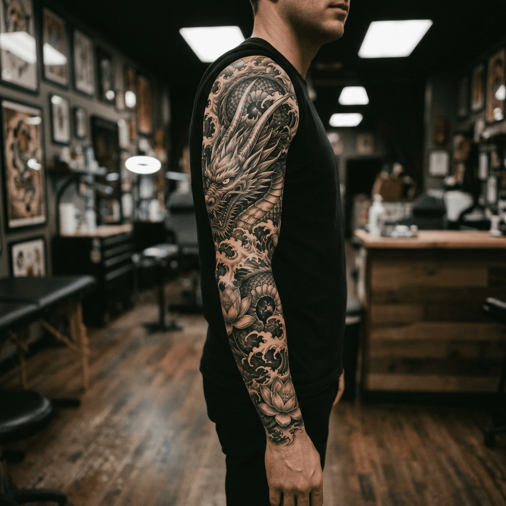 Тату эскиз: Tryon: sleeve