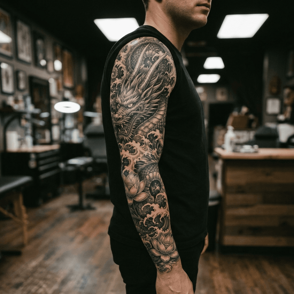 Тату эскиз: Tryon: sleeve
