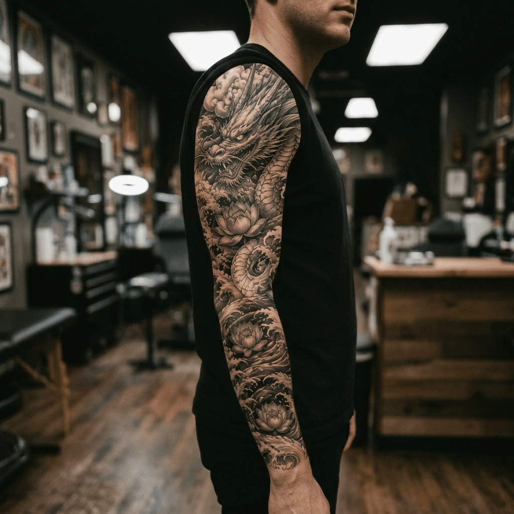 Тату эскиз: Tryon: sleeve