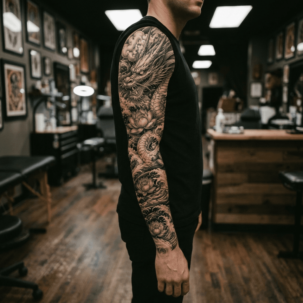 Тату эскиз: Tryon: sleeve