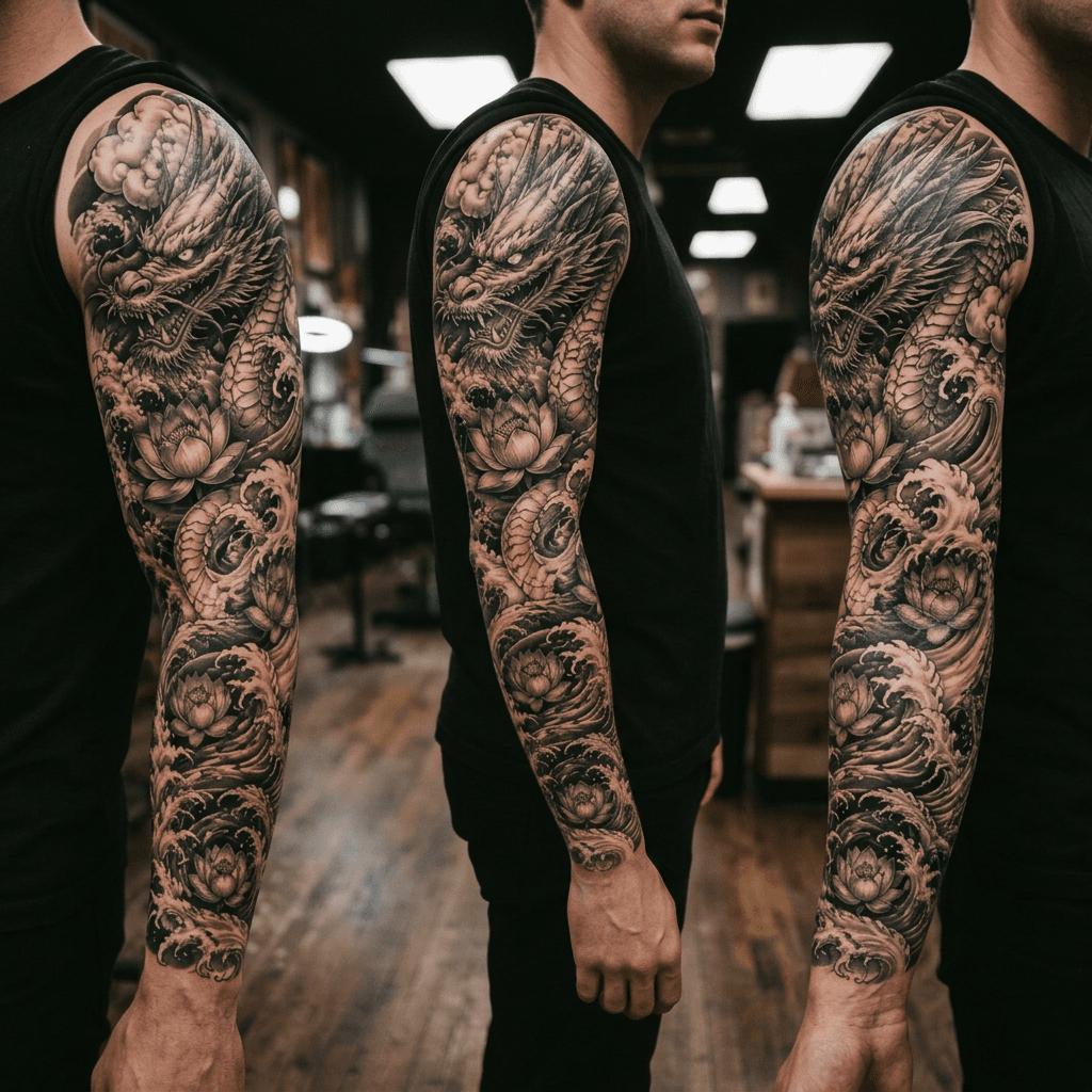 Тату эскиз: Tryon: sleeve