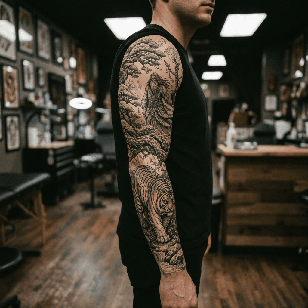 Тату эскиз: Tryon: sleeve