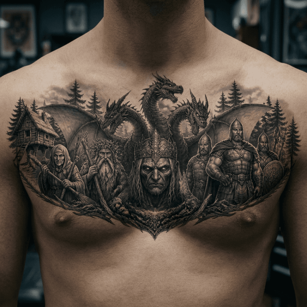 Тату эскиз: Tryon: chest