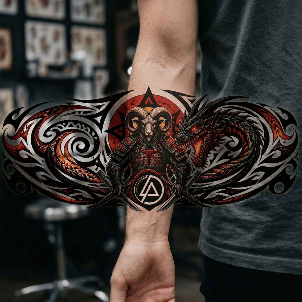 Тату эскиз: Tryon: forearm