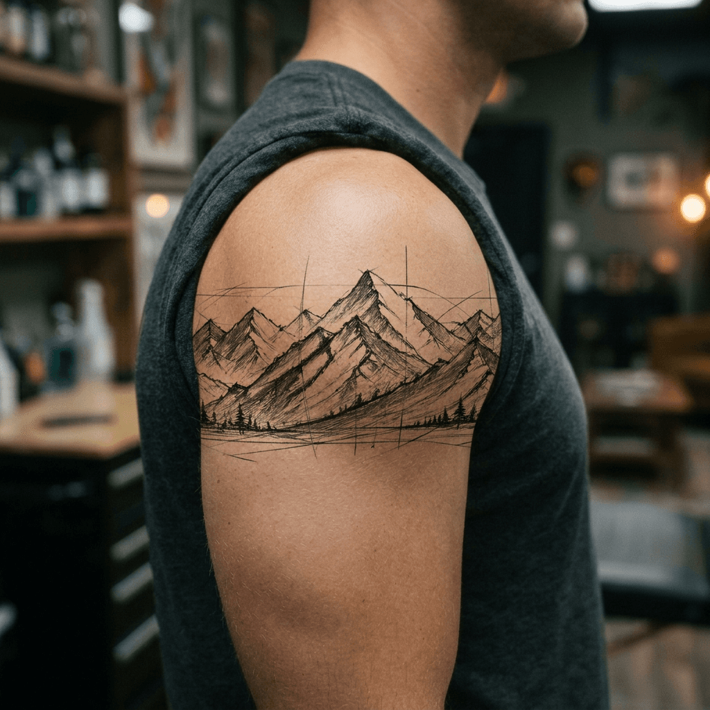 Тату эскиз: Tryon: shoulder