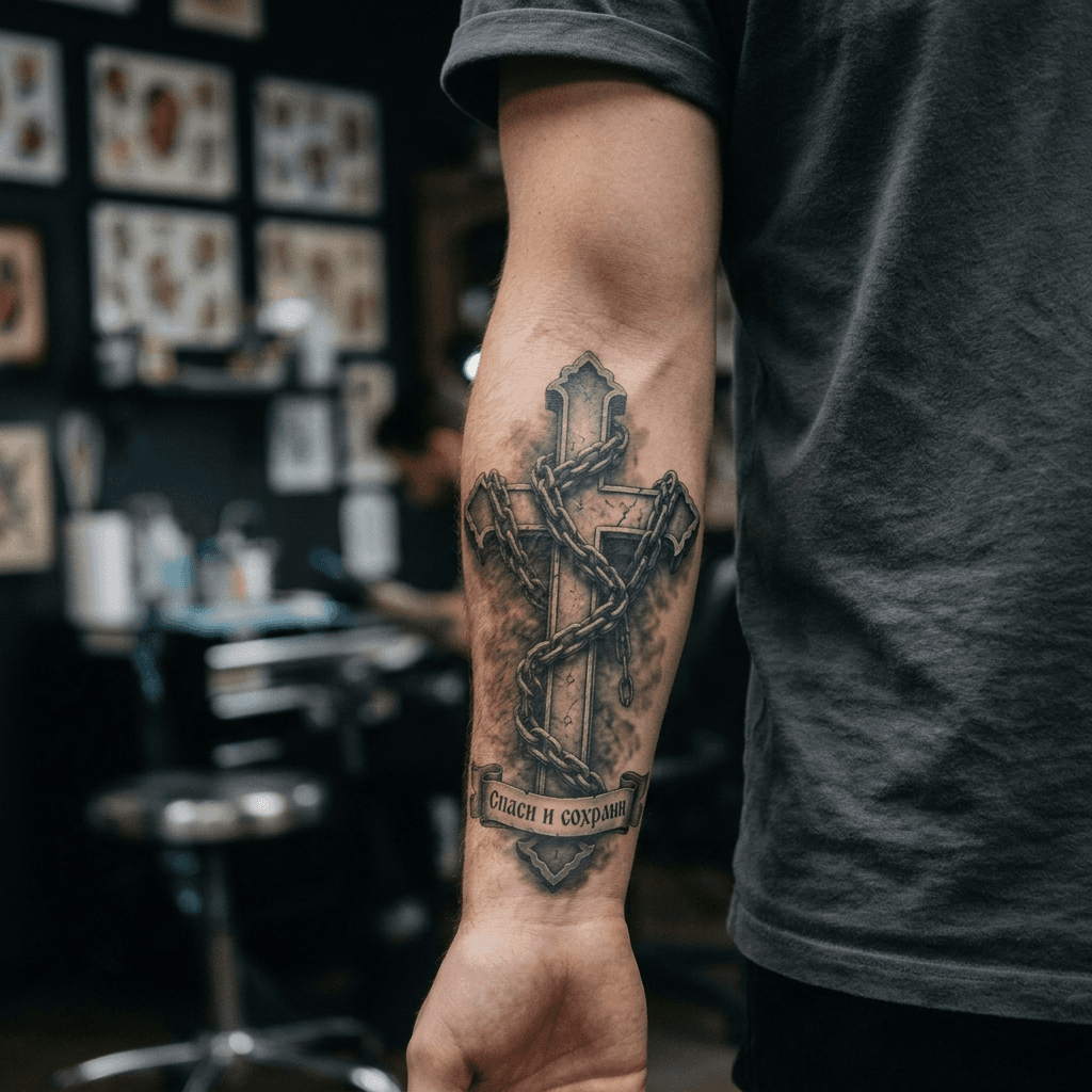 Тату эскиз: Tryon: forearm