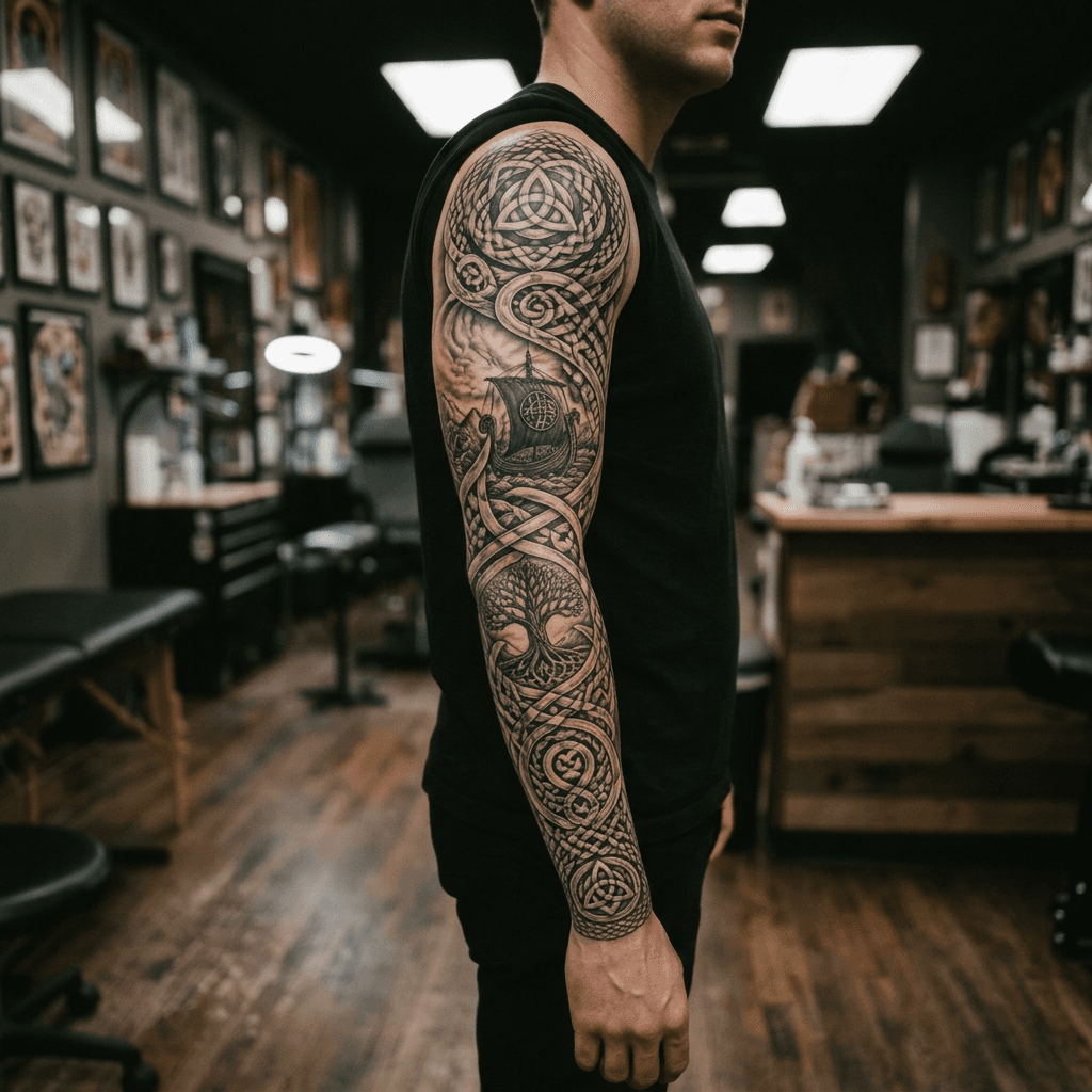 Тату эскиз: Tryon: sleeve