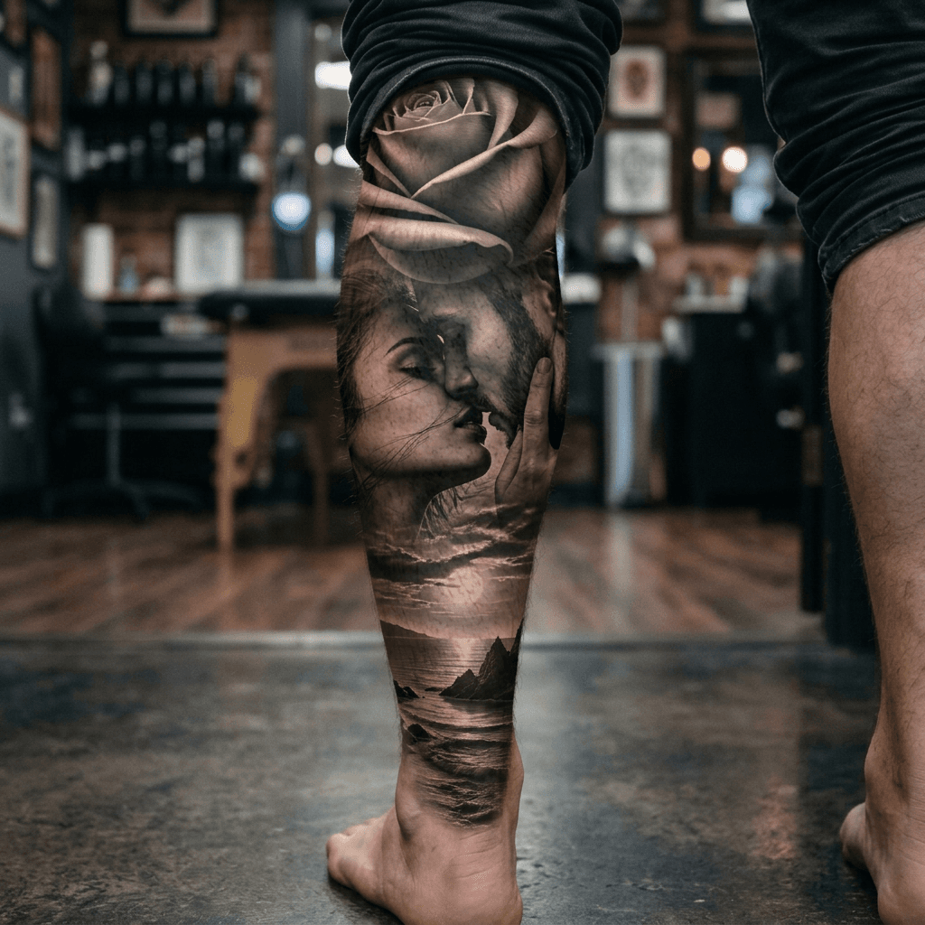 Тату эскиз: Tryon: shin