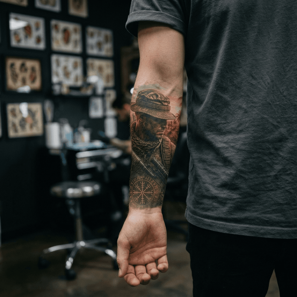 Тату эскиз: Tryon: forearm