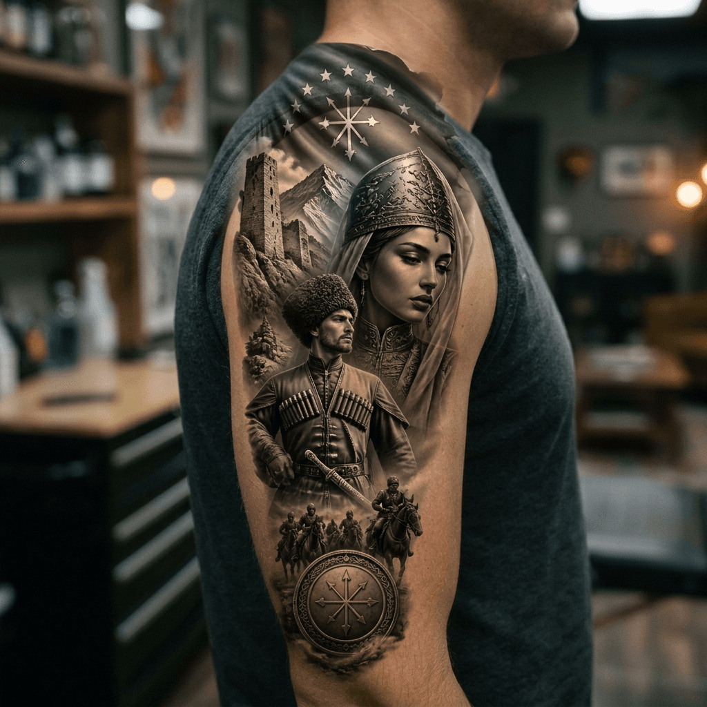 Тату эскиз: Tryon: shoulder