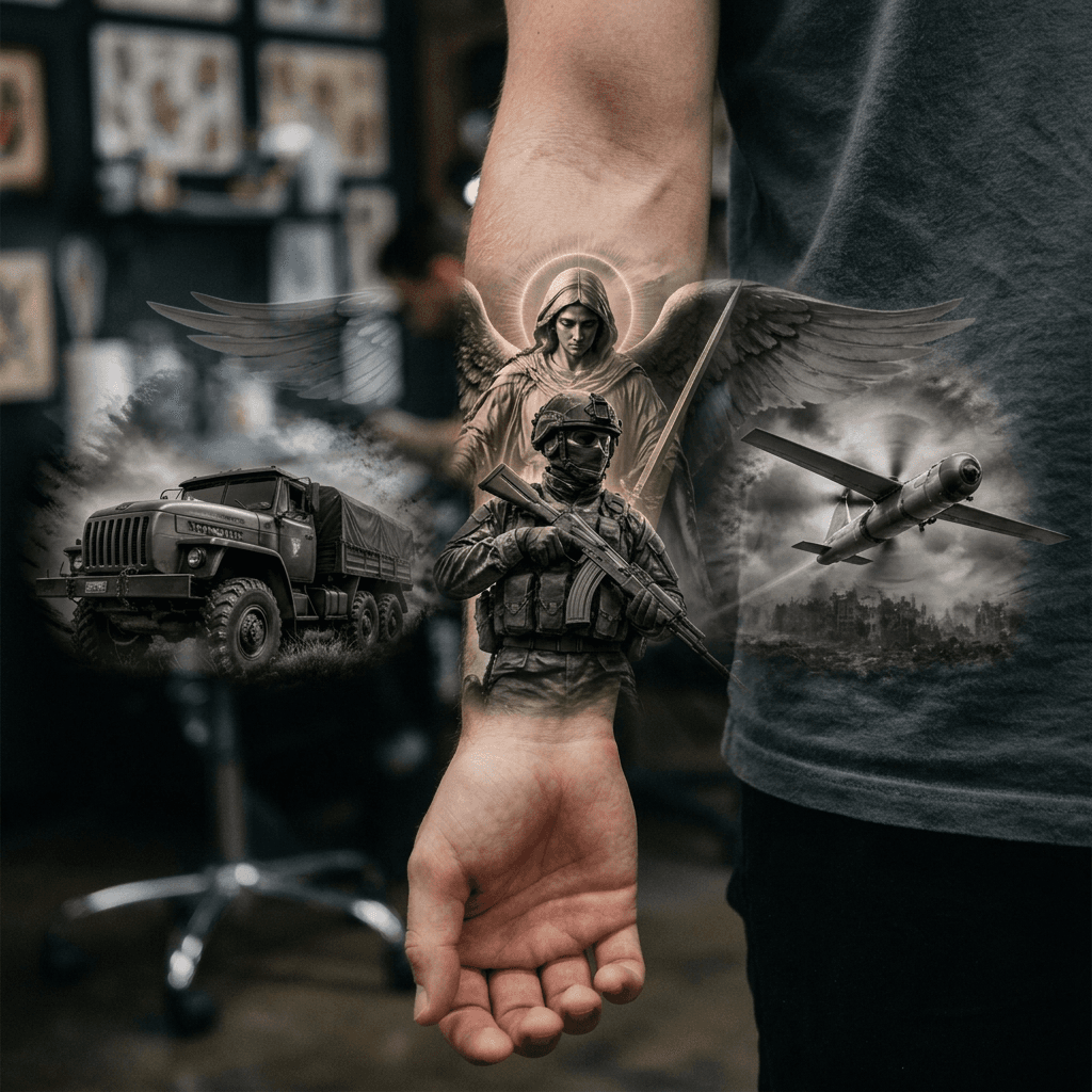 Тату эскиз: Tryon: forearm