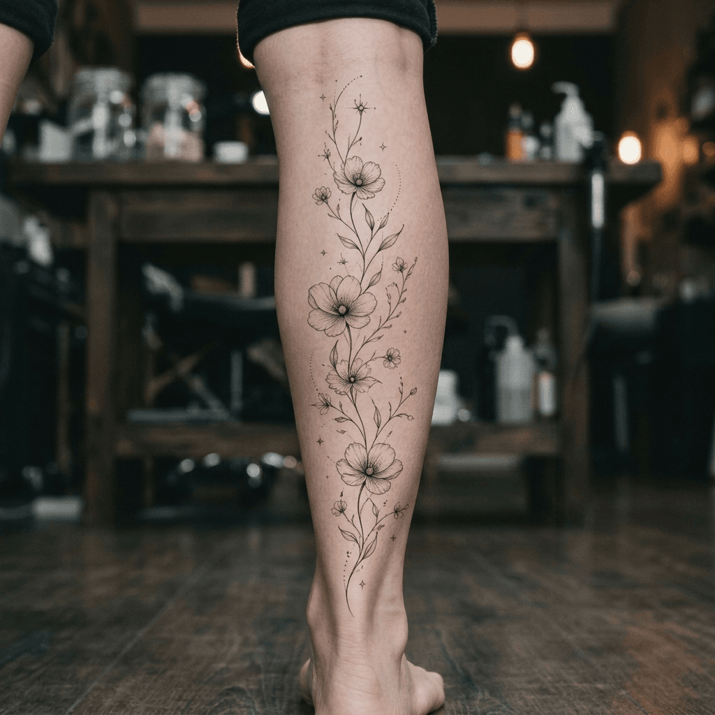 Тату эскиз: Tryon: shin