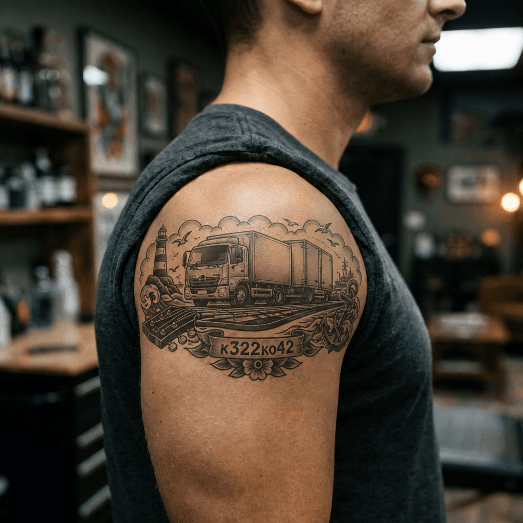 Тату эскиз: Tryon: shoulder