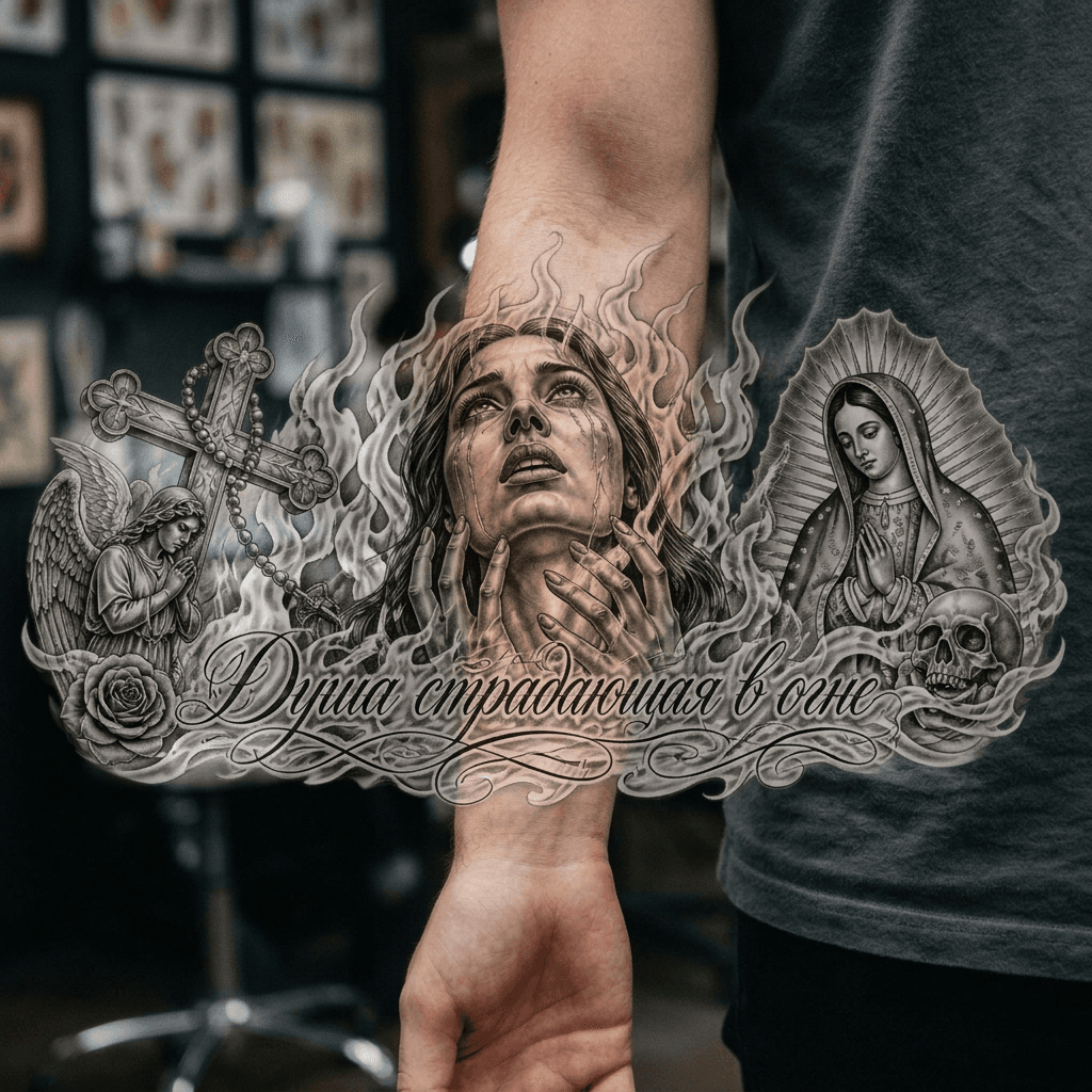 Тату эскиз: Tryon: forearm