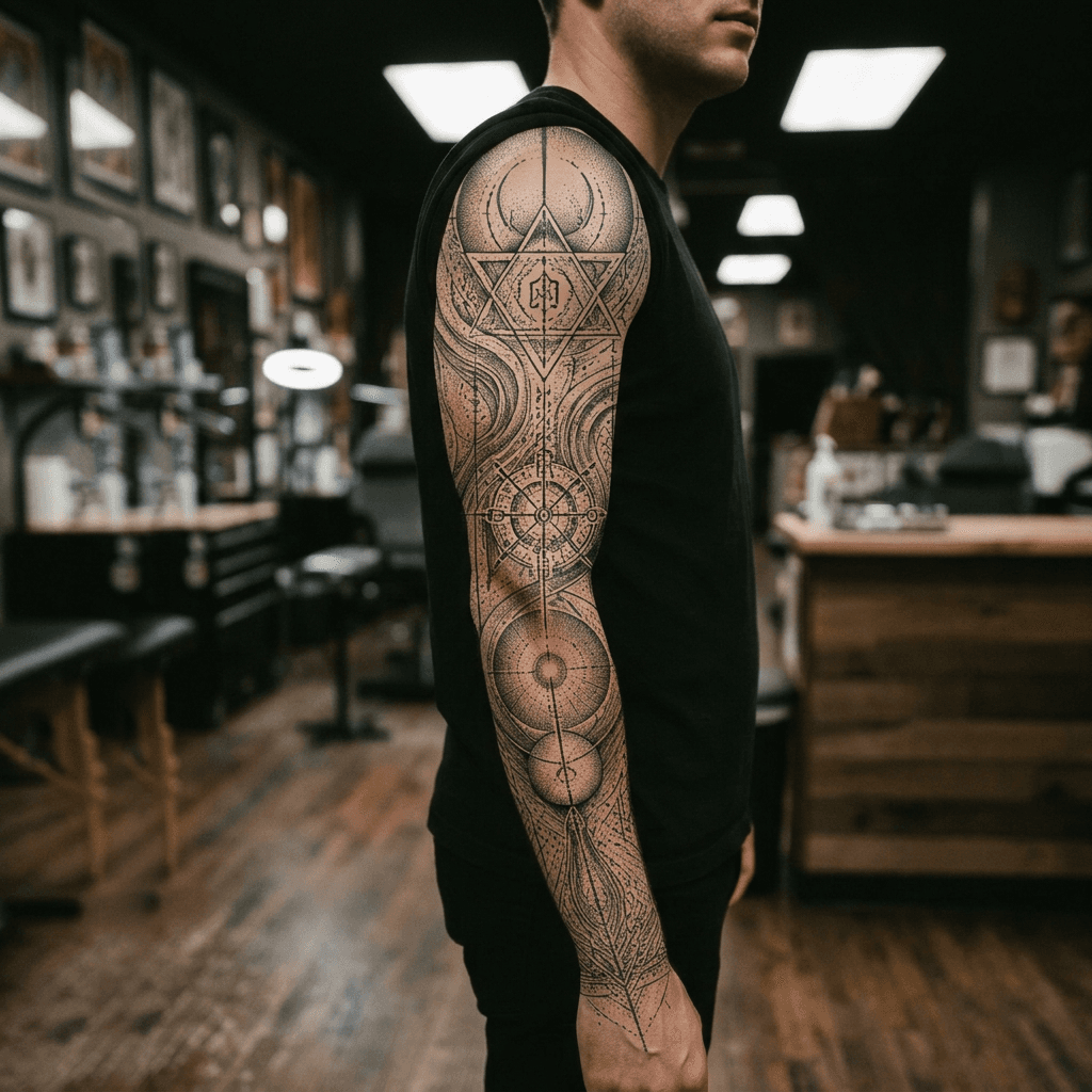 Тату эскиз: Tryon: sleeve