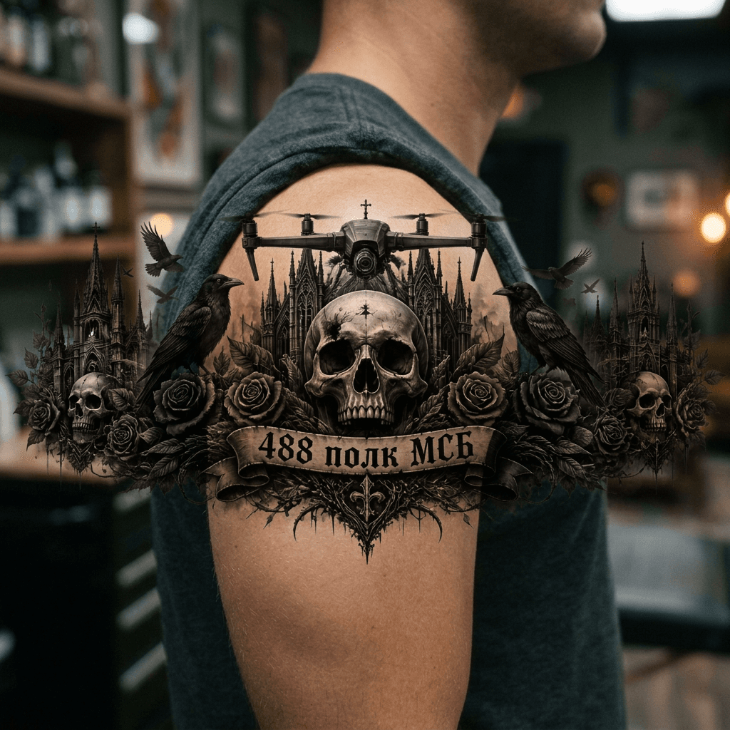 Тату эскиз: Tryon: shoulder