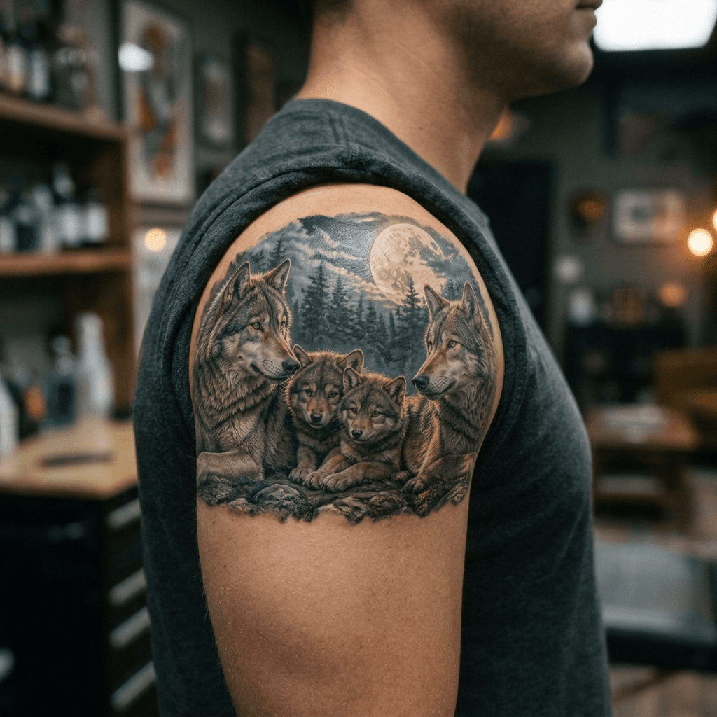 Тату эскиз: Tryon: shoulder