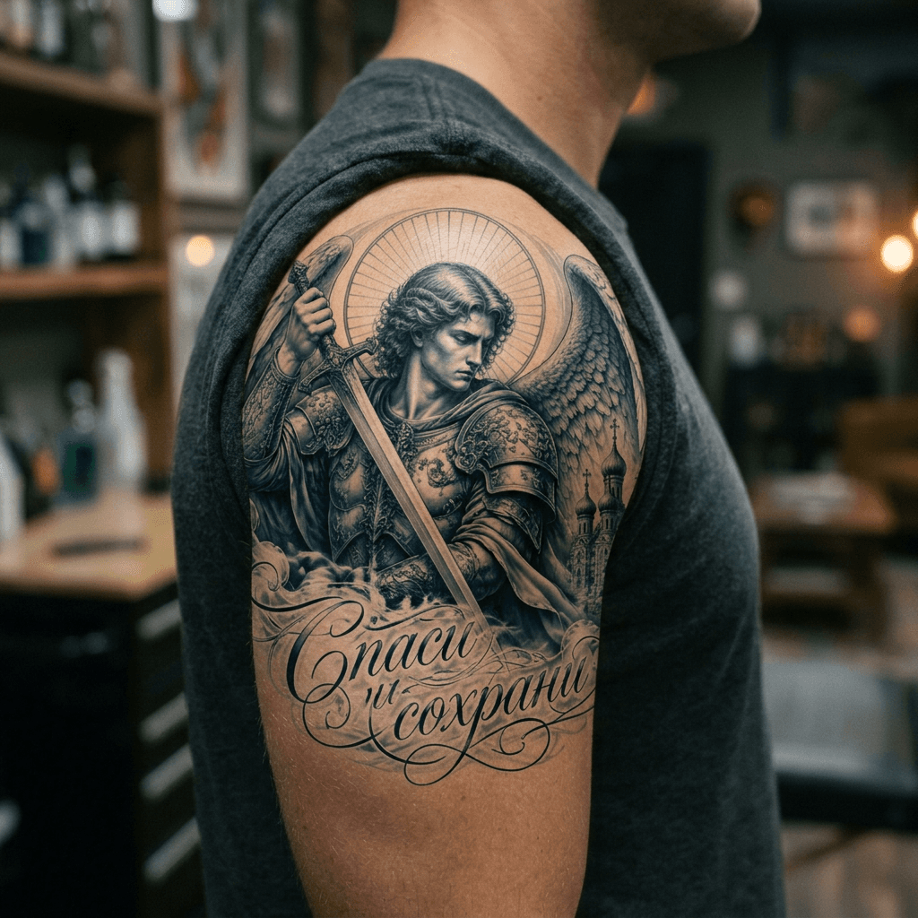 Тату эскиз: Tryon: shoulder