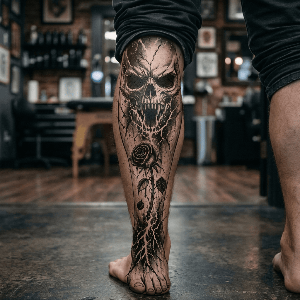 Тату эскиз: Tryon: shin