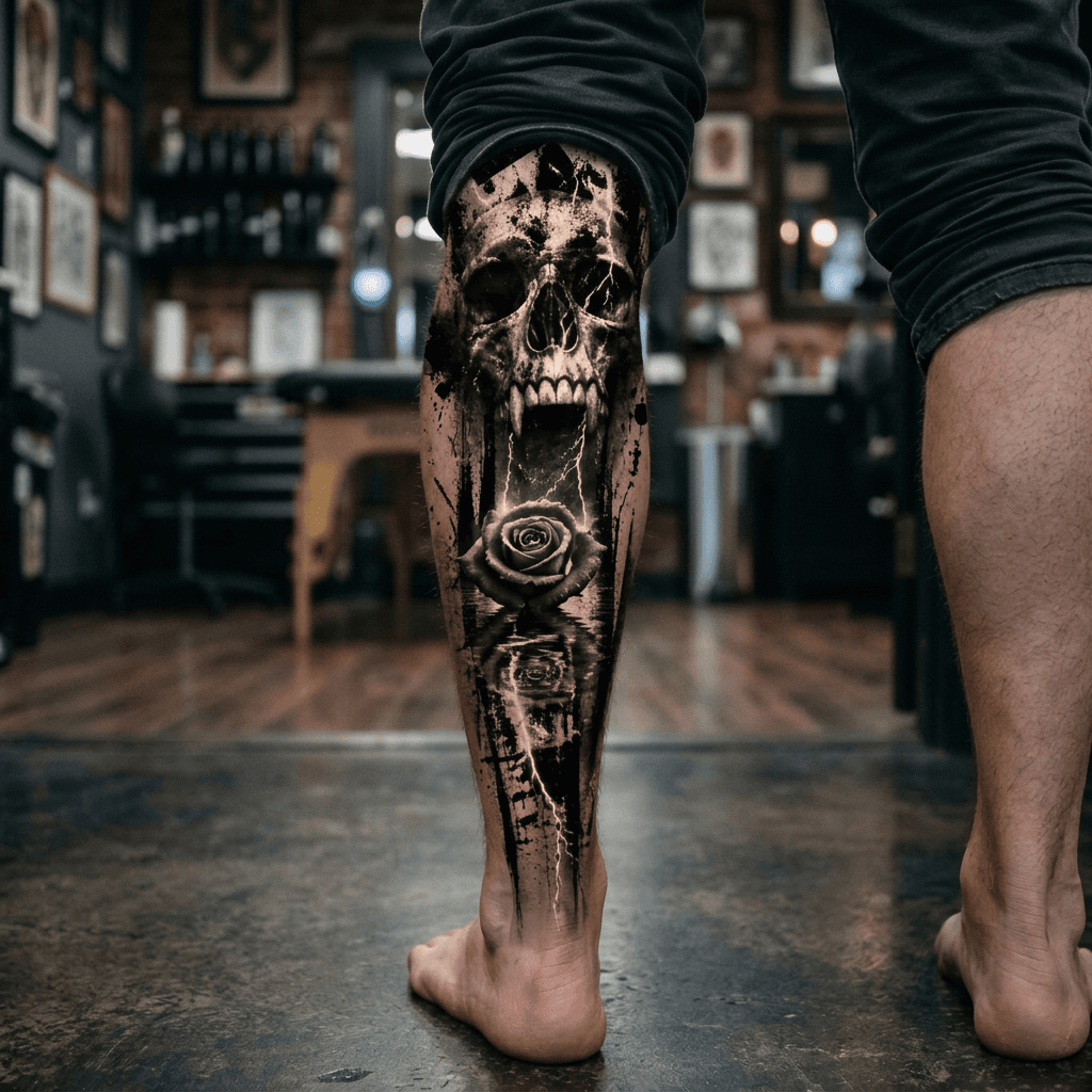 Тату эскиз: Tryon: shin